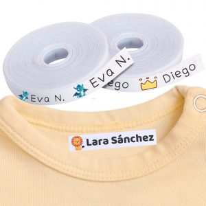 Etiquetas termoadhesivas personalizadas para ropa infantil con nombre y diseños